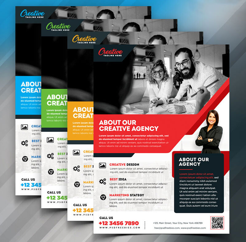Classy Grid Corporate Flyer Template FREE PSD