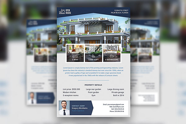 Classy Real Estate Flyer Template FREE PSD