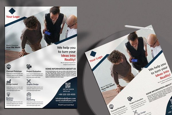 Clean Infographic Corporate Flyer Template FREE PSD