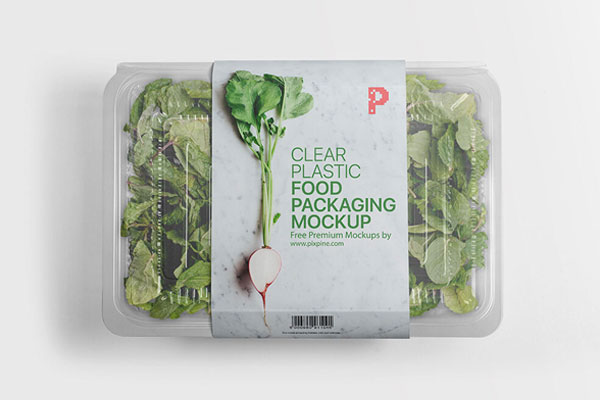 Clear Plastic Food Packaging Mockup from a Top View FREE PSD