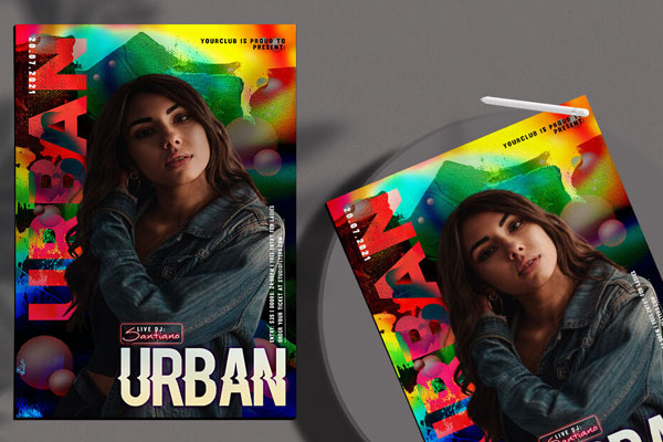 Colorful Modern Night Party Flyer Template FREE PSD