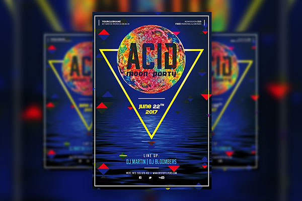 Colorful Modern Nightclub Party Flyer Template FREE PSD