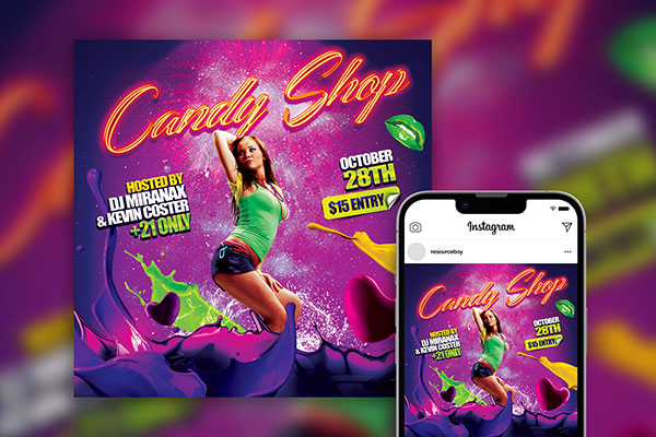 colorful-splash-girls-and-drinks-party-instagram-post-template