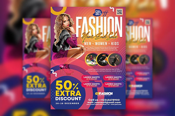 Fashion Discount Flyer Template  Fashion poster design, Flyer design layout,  Poster design layout