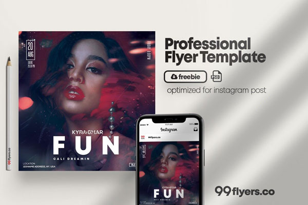 Dark Modern Nightclub Party Flyer / Instagram Post Template Free ...