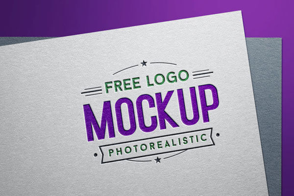 Debossed Logo on Cardboard Paper in Top View Mockup FREE PSD