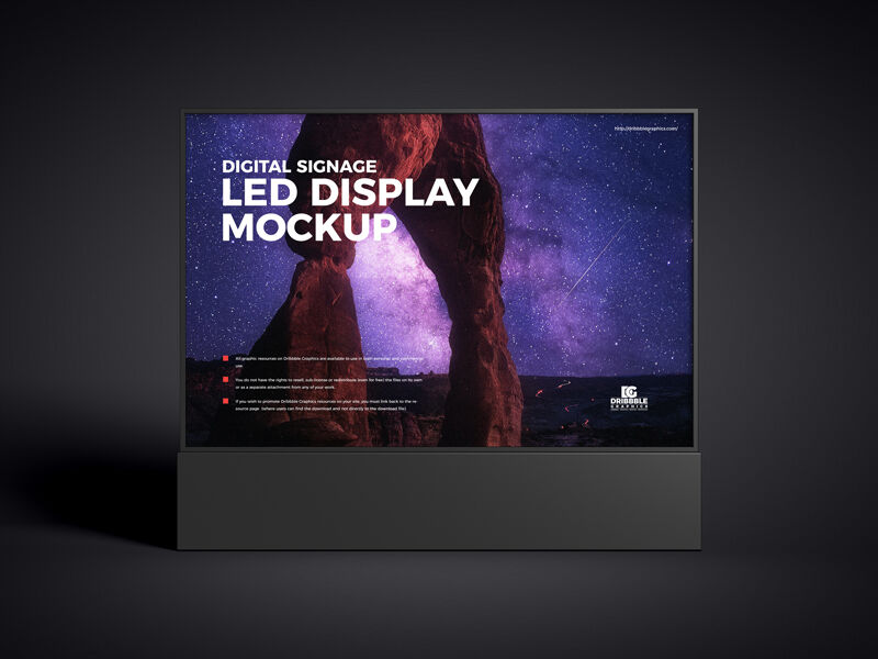 Digital Stand Signage LED Display Mockup FREE PSD