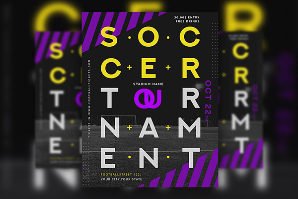 Dots Border Soccer Flyer and Facebook Cover Templates FREE PSD