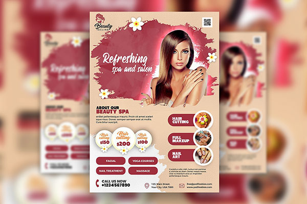 Feminine Spa/Salon Business Flyer Template FREE PSD
