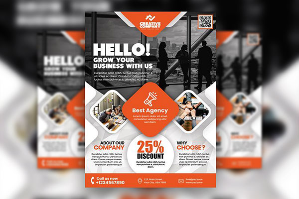 Four Geometric Business Flyer Templates FREE PSD