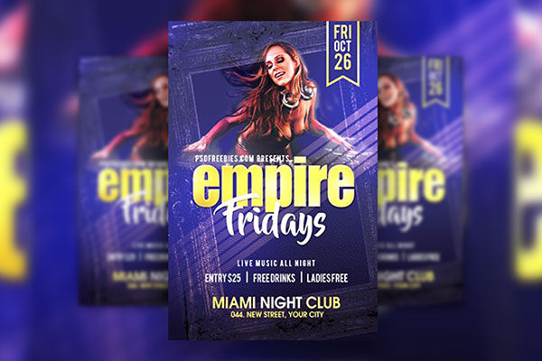 Frame Night Club Party Flyer Template FREE PSD