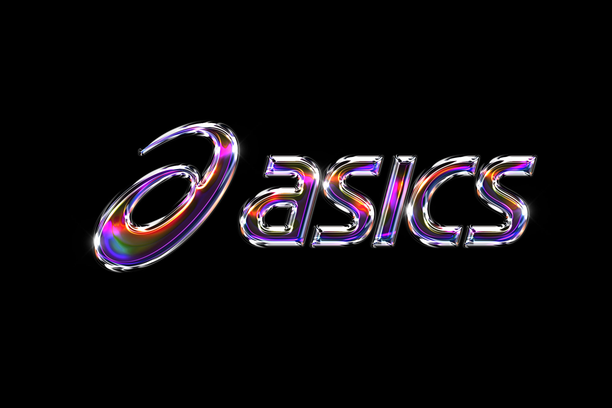 Asics Abstract Chrome Logo Mockup