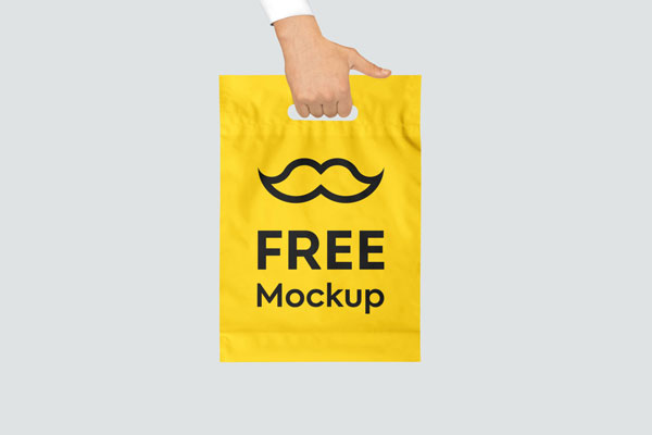 Plastic Shopping Bag w/ Loop Handles Mockup - Front View - Free Download  Images High Quality PNG, JPG