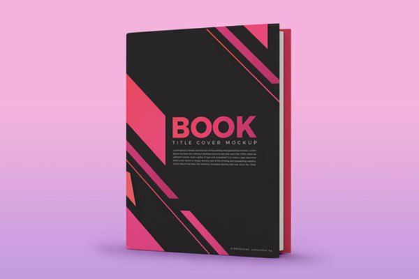 Front View of a Book Cover Mockup FREE PSD
