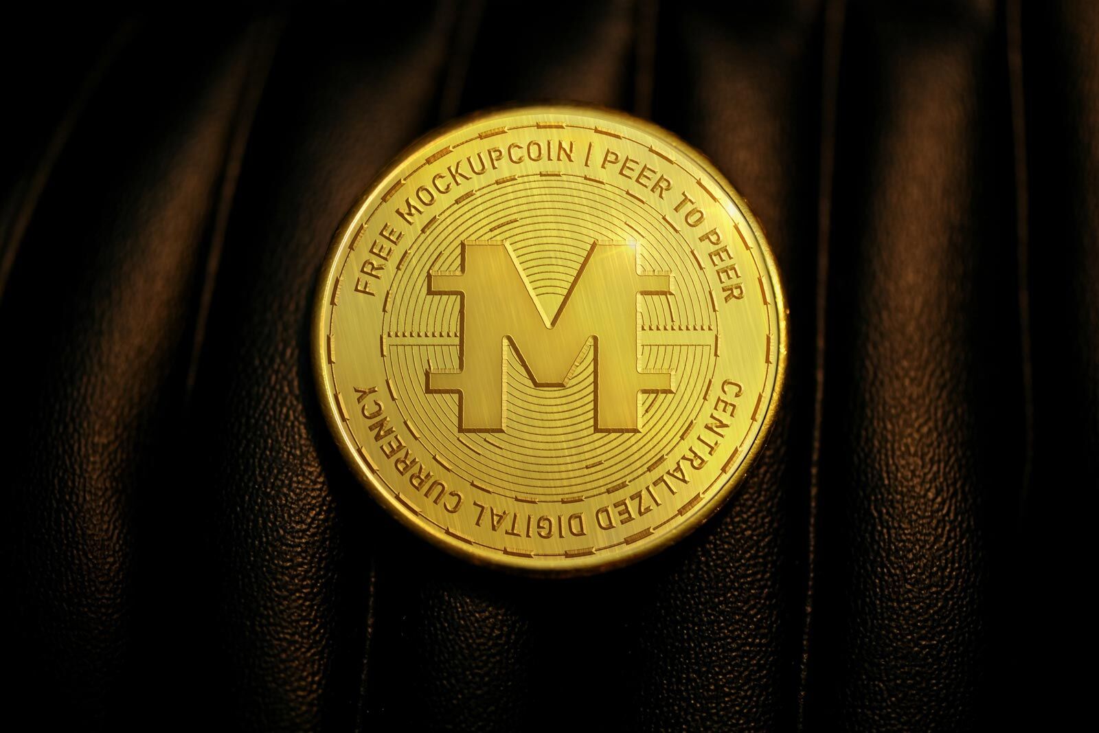 Front View of a Crypto-currency Coin Mockup FREE PSD