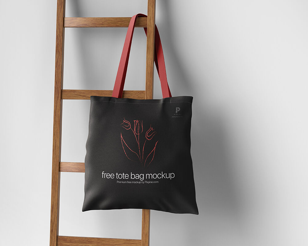 Front View of a Realistic Tote Bag Mockup (FREE) - Resource Boy