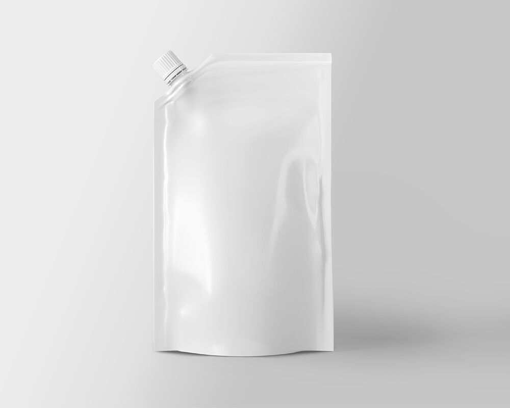 Front View of a Single Spout Pouch Packaging Mockup FREE PSD