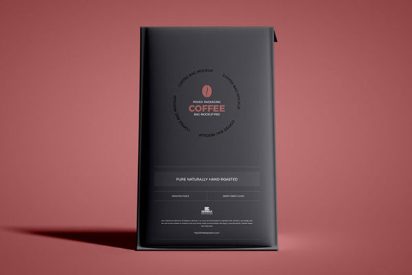 Front View of a Vertical Pouch Packaging Coffee Bag Mockup Free ...