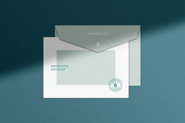 Front View of Simple Envelope Mockup FREE PSD