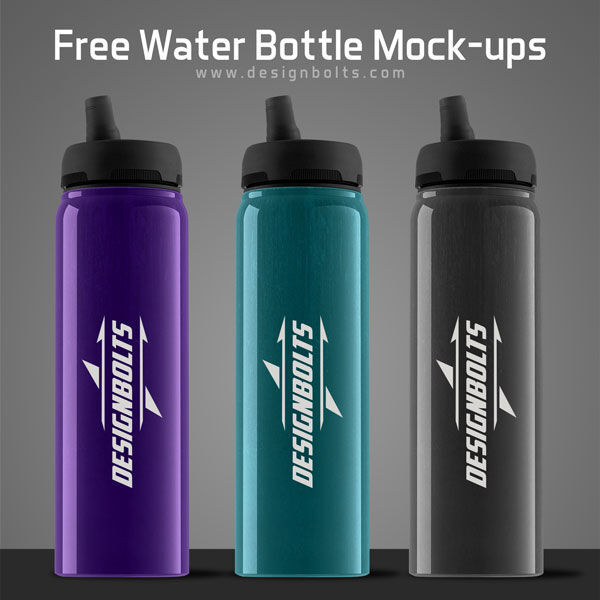 Clear Plastic Water Bottle with Sport Cap Mockup - Free Download