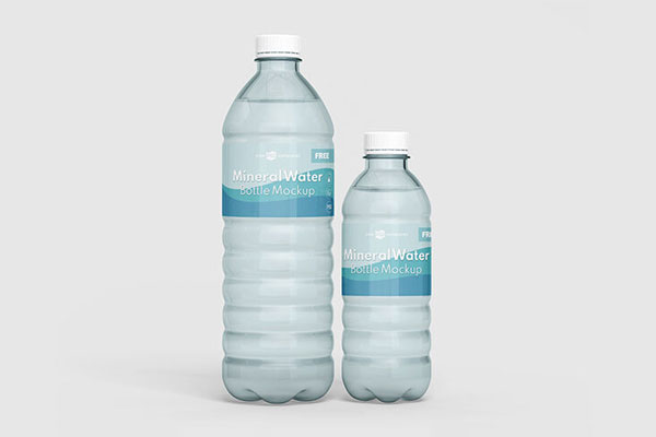 Front View of Three Mineral Water Bottle Mockups Free Download ...