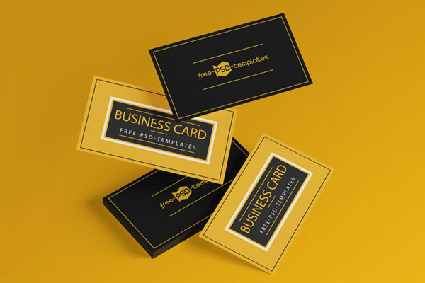 Front View of Two Business Cards Mockups FREE PSD