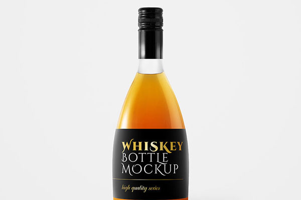 Front View of Two Whiskey Bottle Mockups FREE PSD