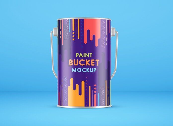 Free Tin Paint Bucket Mockup (PSD)