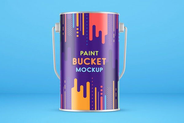 Front View Paint Metal Bucket Mockup FREE PSD