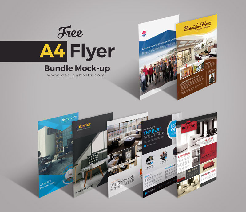 Full Pack Of A4 Flyer Deal Bundle Preview Mockup (FREE)   Resource Boy