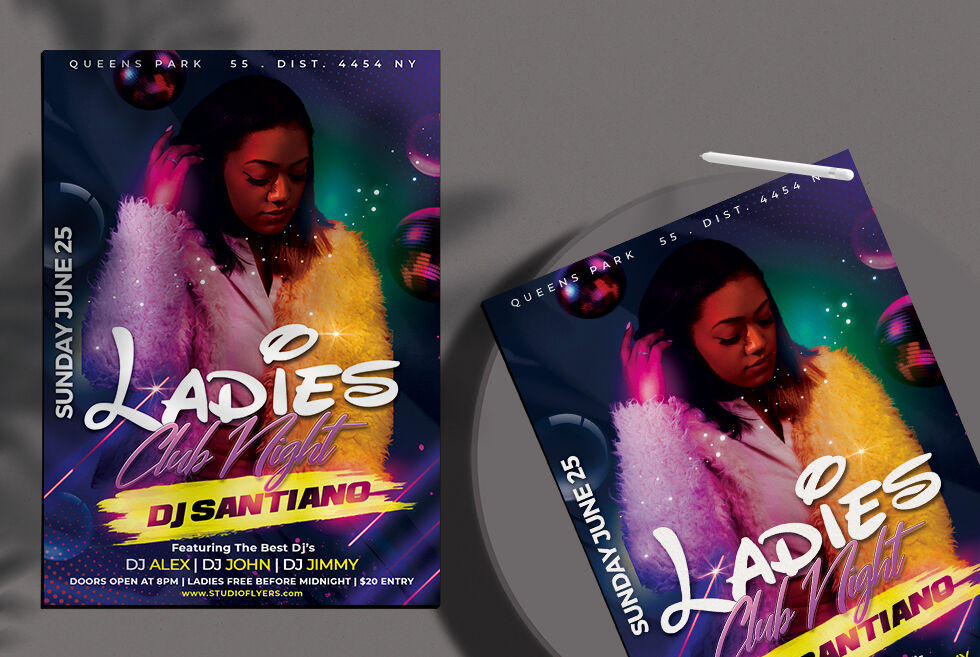 Futuristic Nightclub Party Flyer Template Free Download | Resource Boy