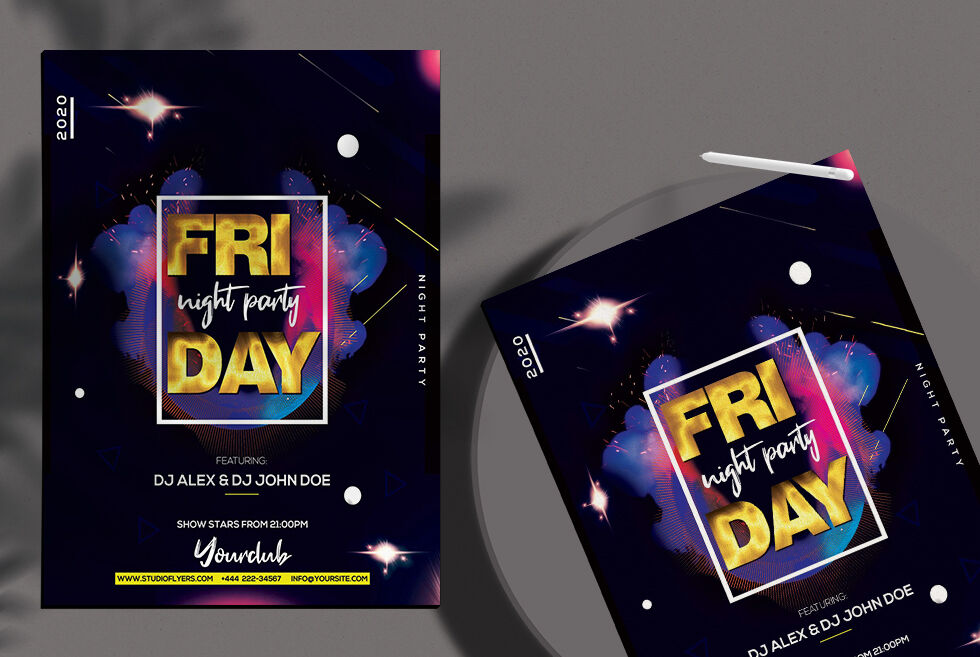 Futuristic Party Flyer Template FREE PSD