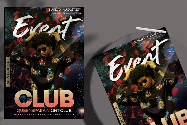 Glitter Club Flyer Template FREE PSD