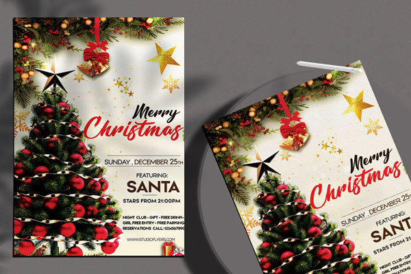 Snowy Xmas Party Flyer Template (FREE) - Resource Boy