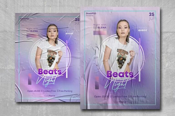 Gradient Nightclub Flyer Template FREE PSD