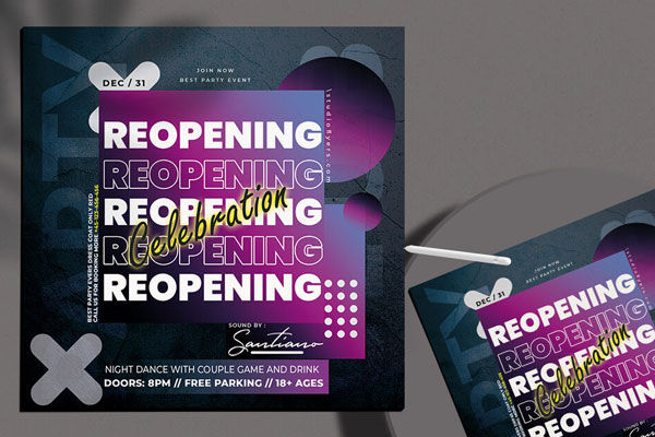 Gradient Purple Party Flyer Template FREE PSD
