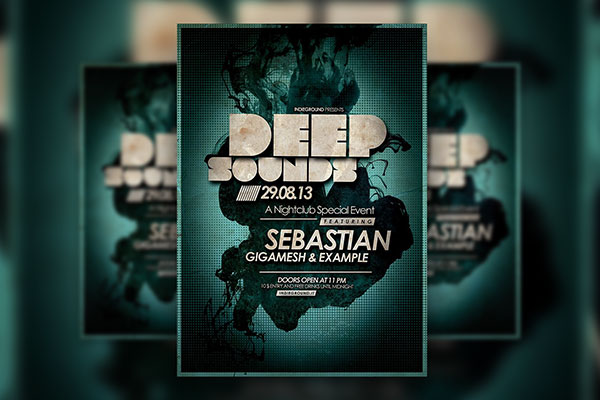 Green Dotty Night Party Flyer Template FREE PSD