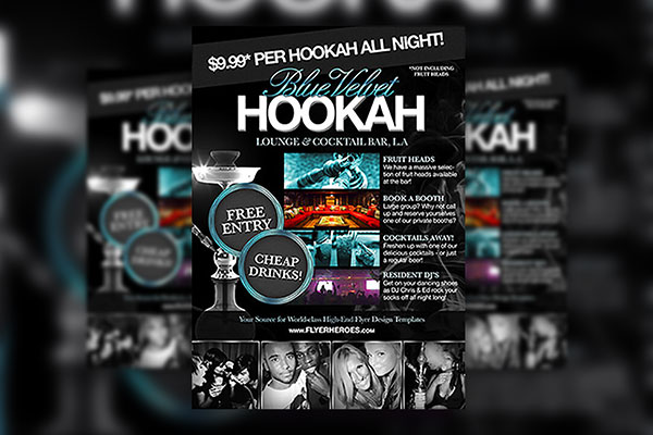 Grid Hookah Lounge Flyer Template FREE PSD