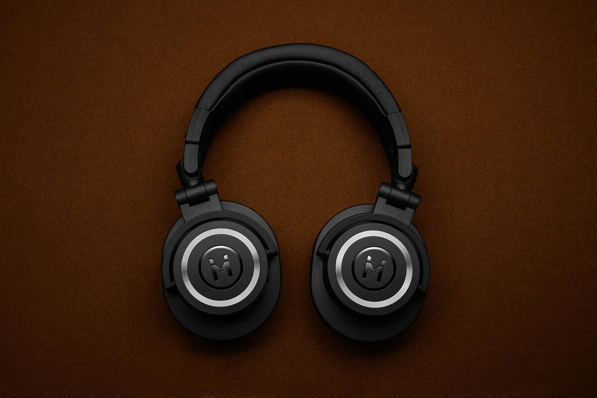 Headphones Placed in the Top View Mockup FREE PSD