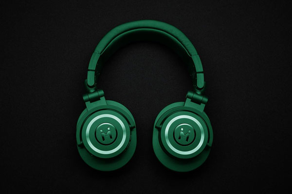 Headphones Placed in the Top View Mockup FREE PSD