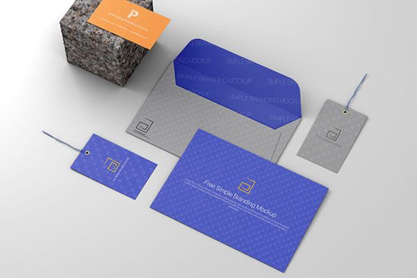 Identity Branding Mockup Featuring Business Card, Tags, Envelope, and More FREE PSD