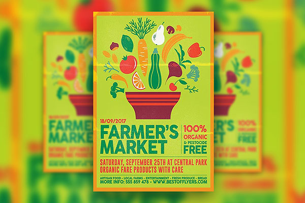 Illustrated Farmers Market Flyer Template (FREE) - Resource Boy