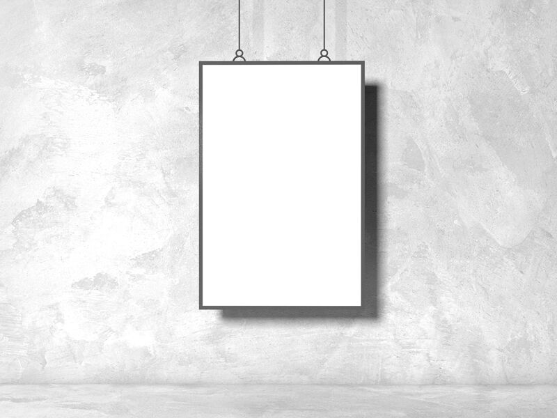 Indoor Hanging Poster with Two Strings Mockup FREE PSD