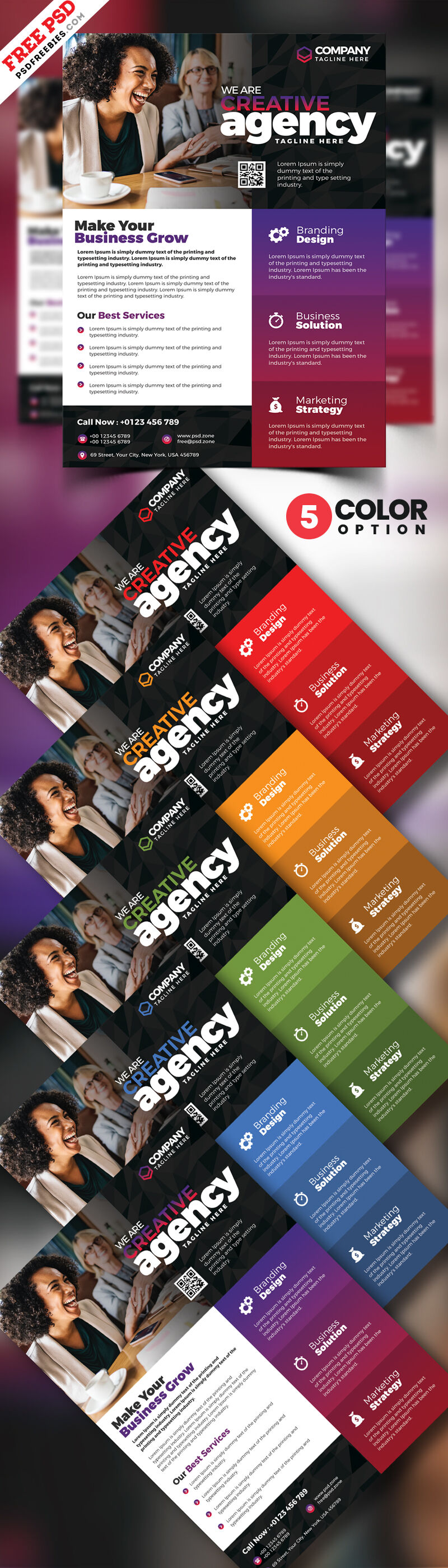 Infographic and Creative Business Flyer Templates FREE PSD