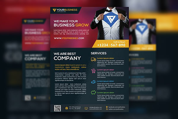 Infographic Corporate Flyer Template FREE PSD