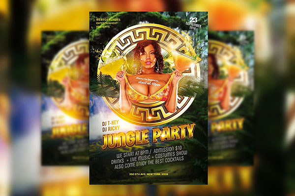 Leafy Party Flyer and Facebook Cover Template FREE PSD
