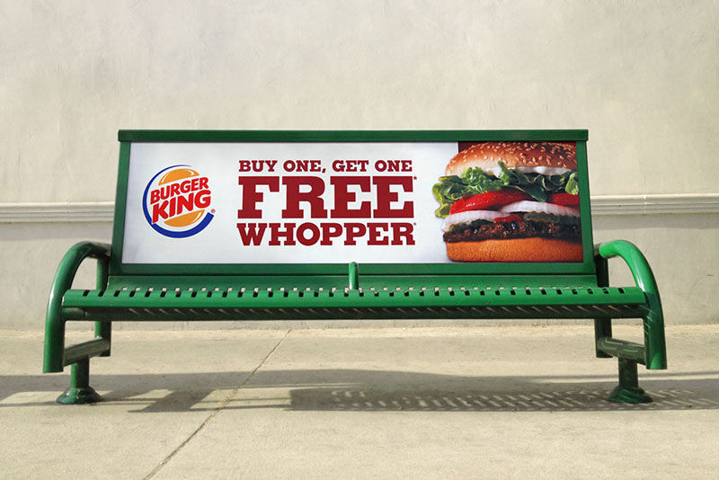 Mockup of a Outdoor Advertising Bus Stop Bench FREE PSD