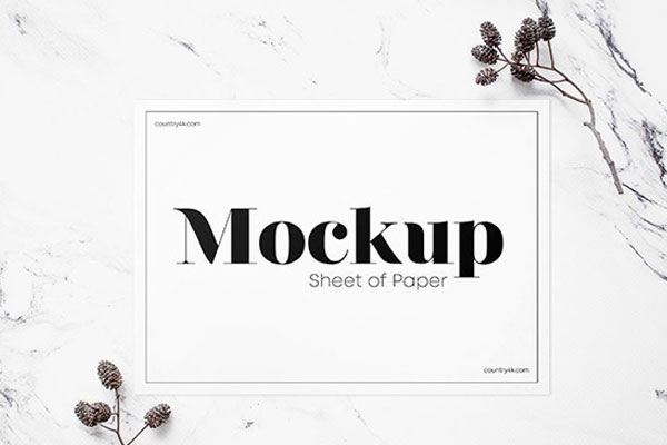 Mockup Showcasing Horizontal Paper Sheet FREE PSD