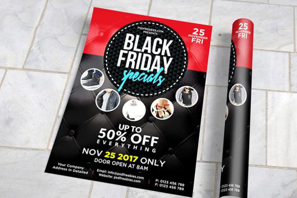Modern Black Friday Sale Flyer Template FREE PSD