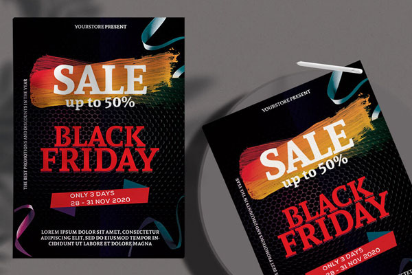 Modern Black Friday Sale Flyer Template FREE PSD